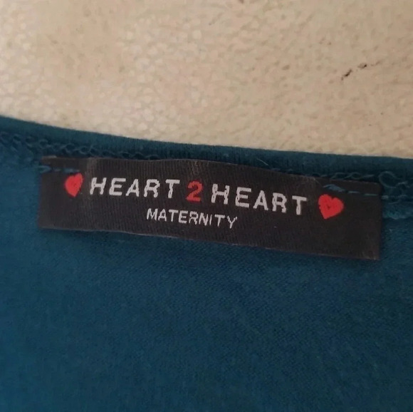 Heart 2 Maternity Blouse Shirt Top Teal Turquoise - Picture 6 of 8